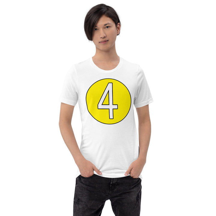 Unisex t-shirt: White on Yellow 4