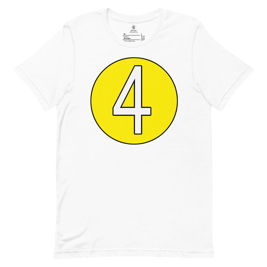 Unisex t-shirt: White on Yellow 4