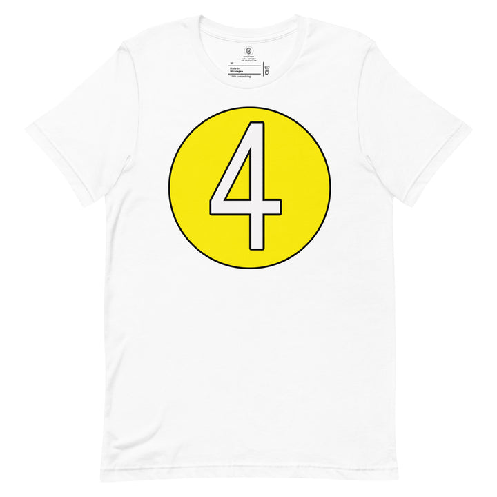 Unisex t-shirt: White on Yellow 4