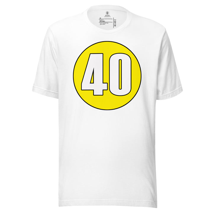 Unisex t-shirt: White on Yellow 40