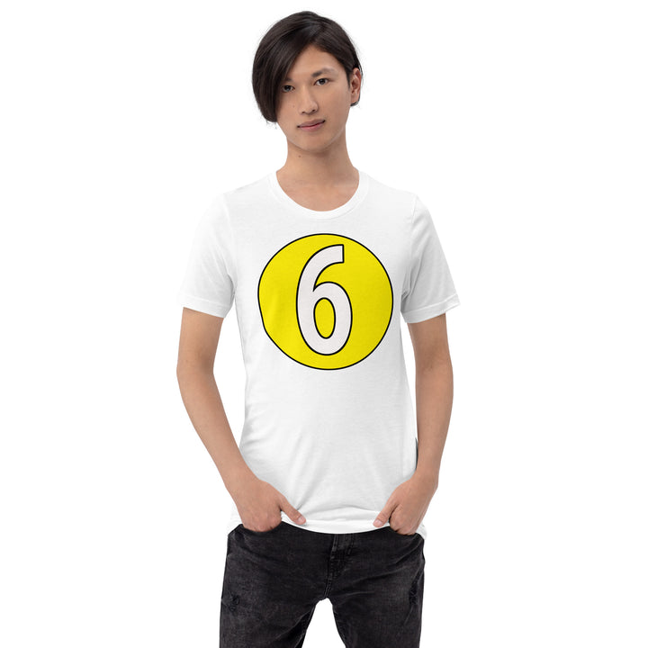 Unisex t-shirt: White on Yellow 6