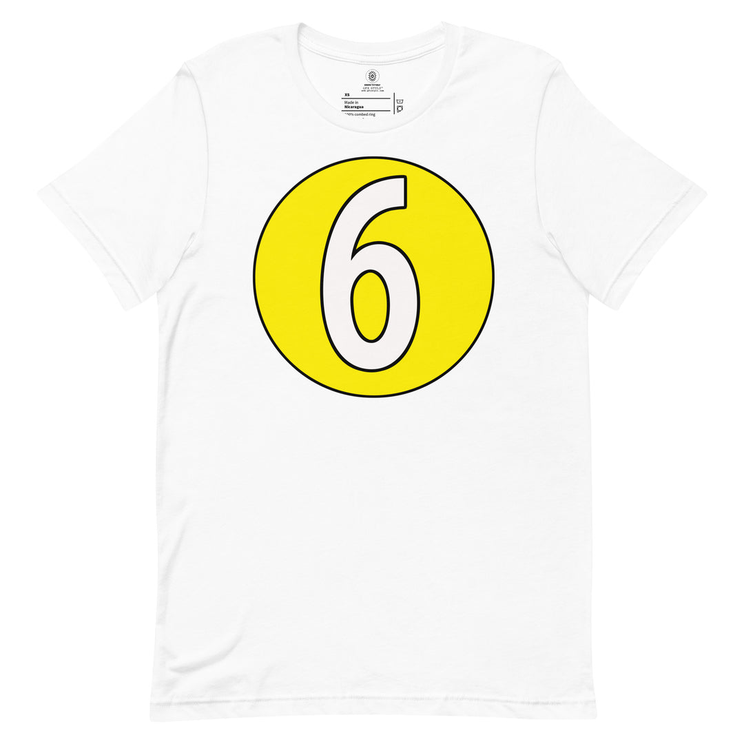 Unisex t-shirt: White on Yellow 6