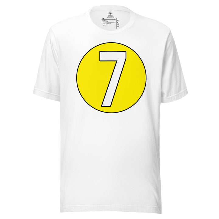 Unisex t-shirt: White on Yellow 7