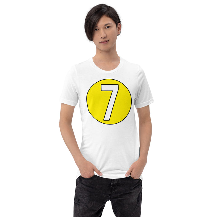 Unisex t-shirt: White on Yellow 7