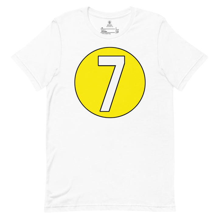 Unisex t-shirt: White on Yellow 7