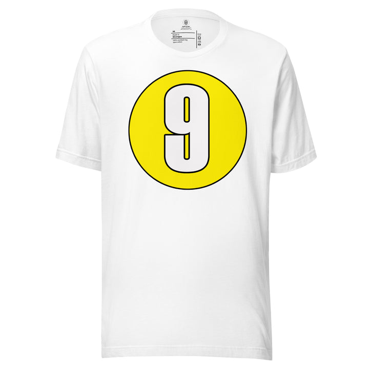 Unisex t-shirt: White on Yellow 9