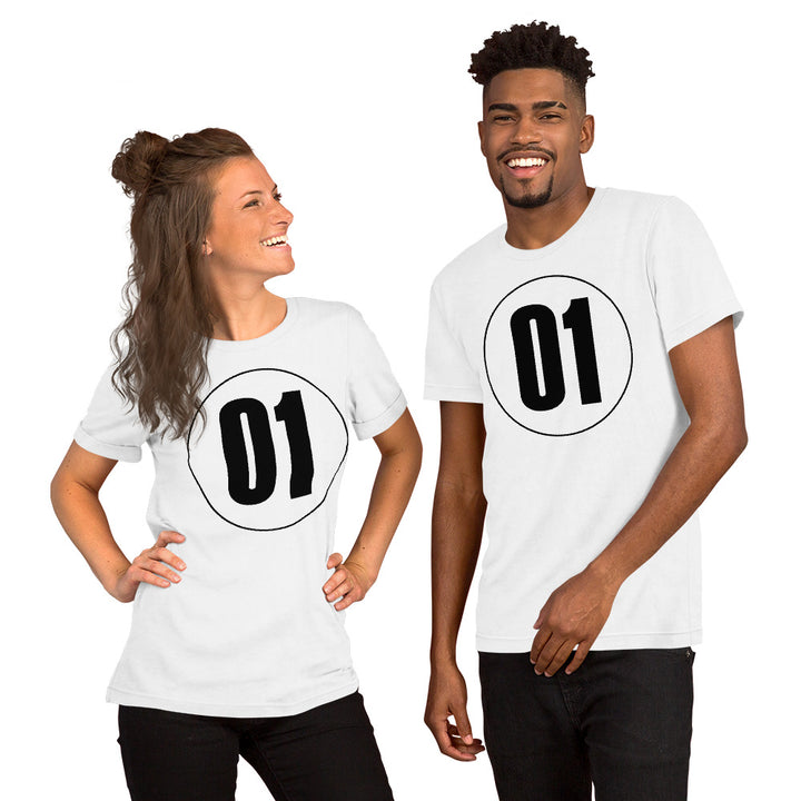 Unisex t-shirt: Black on White  01