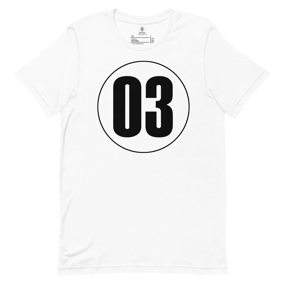 Unisex t-shirt: Black on White 03