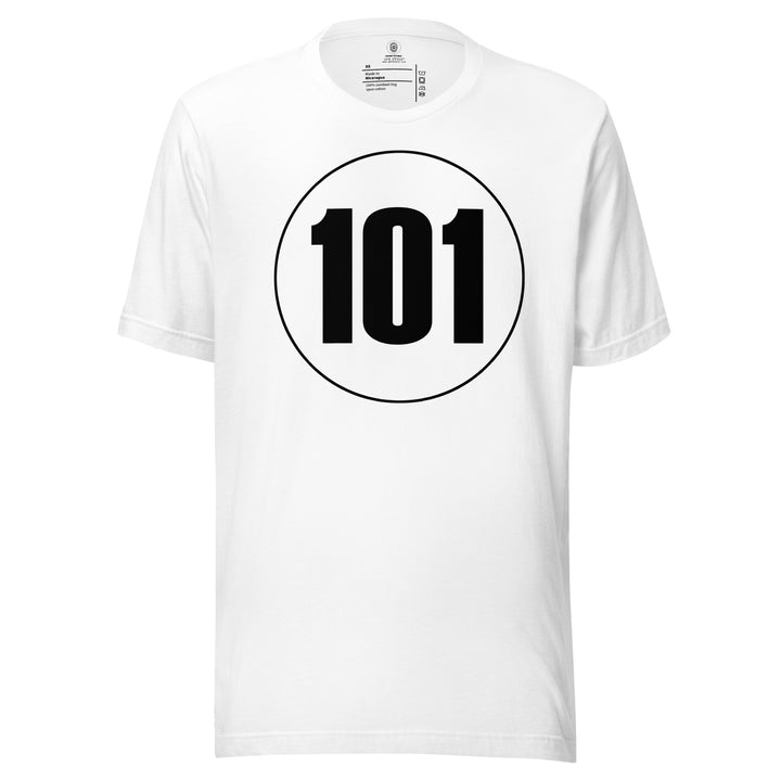 Unisex t-shirt: Black on White 101