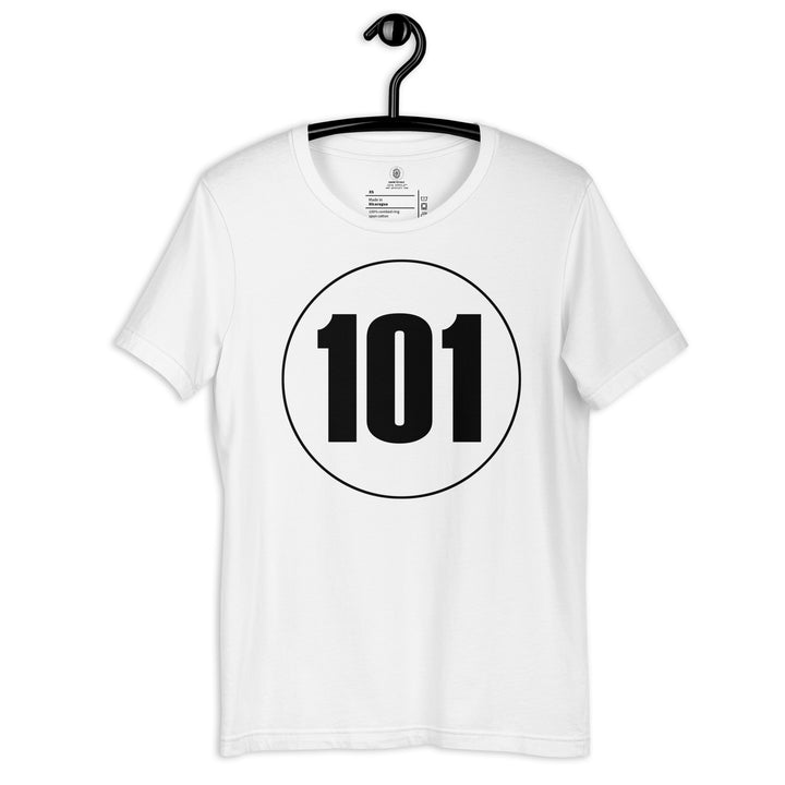 Unisex t-shirt: Black on White 101