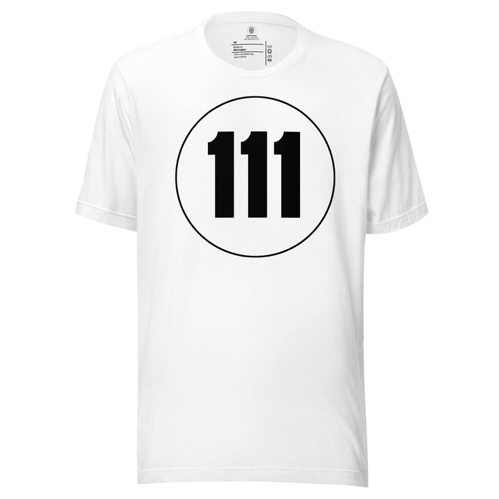 Unisex t-shirt: Black on White 111