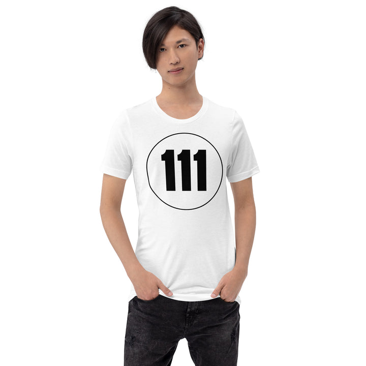 Unisex t-shirt: Black on White 111