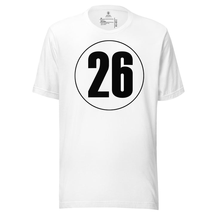 Unisex t-shirt: Black on White 26