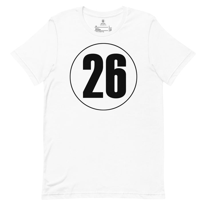 Unisex t-shirt: Black on White 26