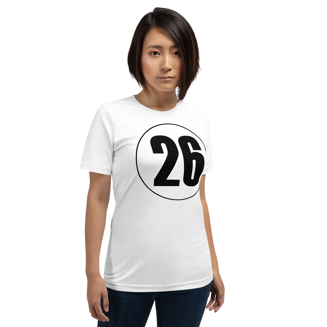 Unisex t-shirt: Black on White 26