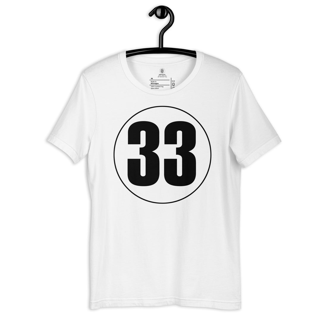 Unisex t-shirt: Black on White 33