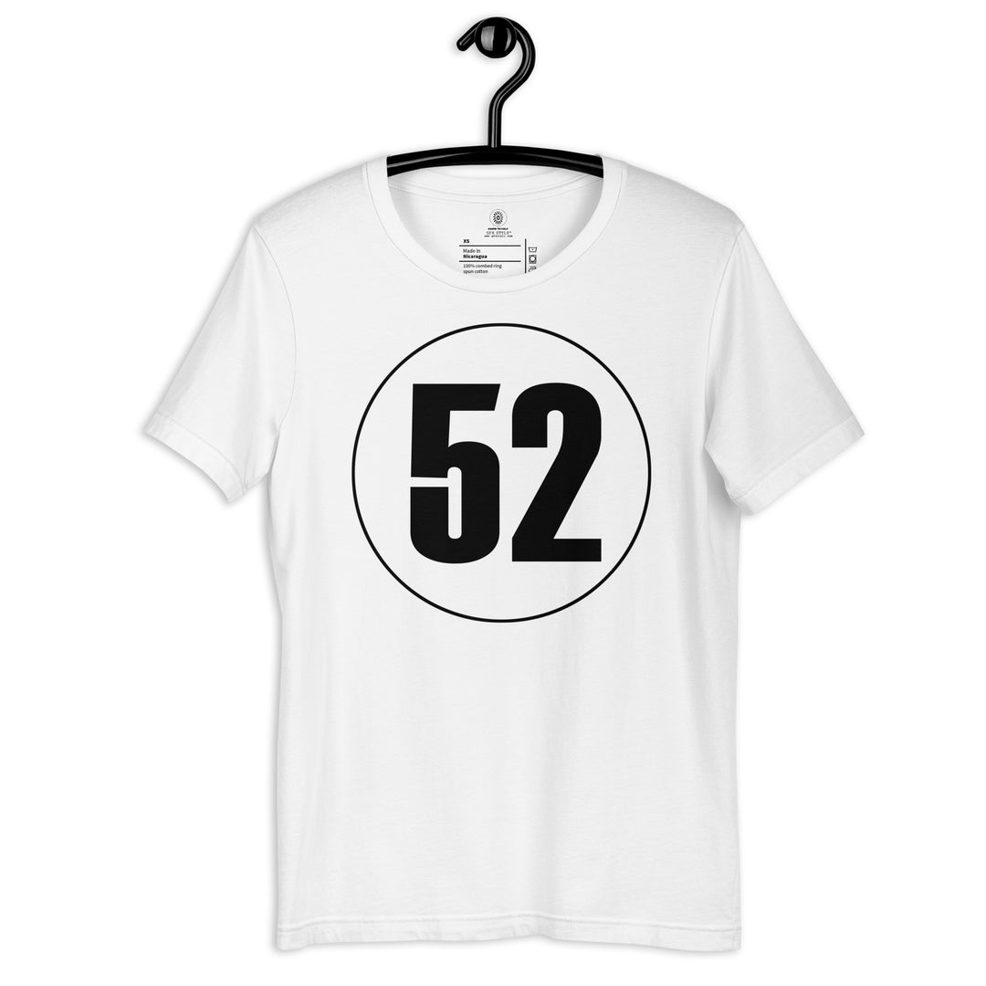 Unisex t-shirt: Black on White 52