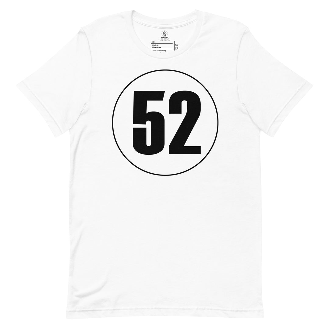 Unisex t-shirt: Black on White 52