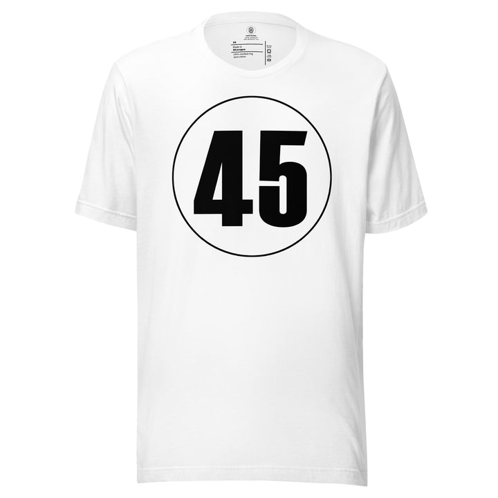 Unisex t-shirt: Black on White 45