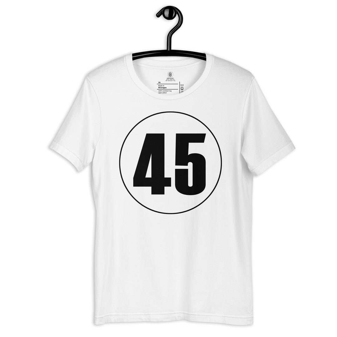 Unisex t-shirt: Black on White 45