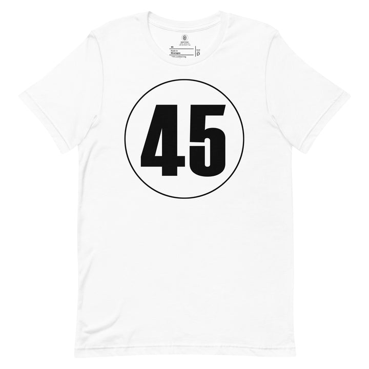 Unisex t-shirt: Black on White 45