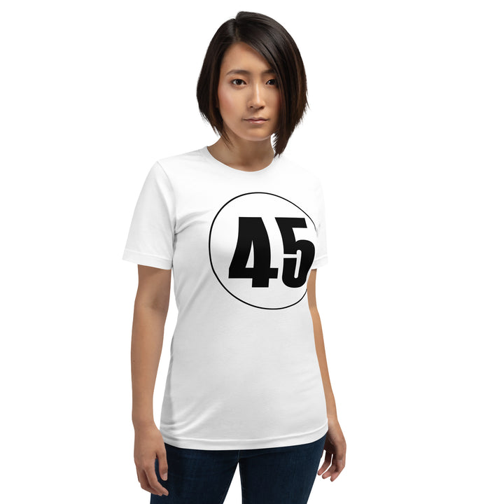 Unisex t-shirt: Black on White 45