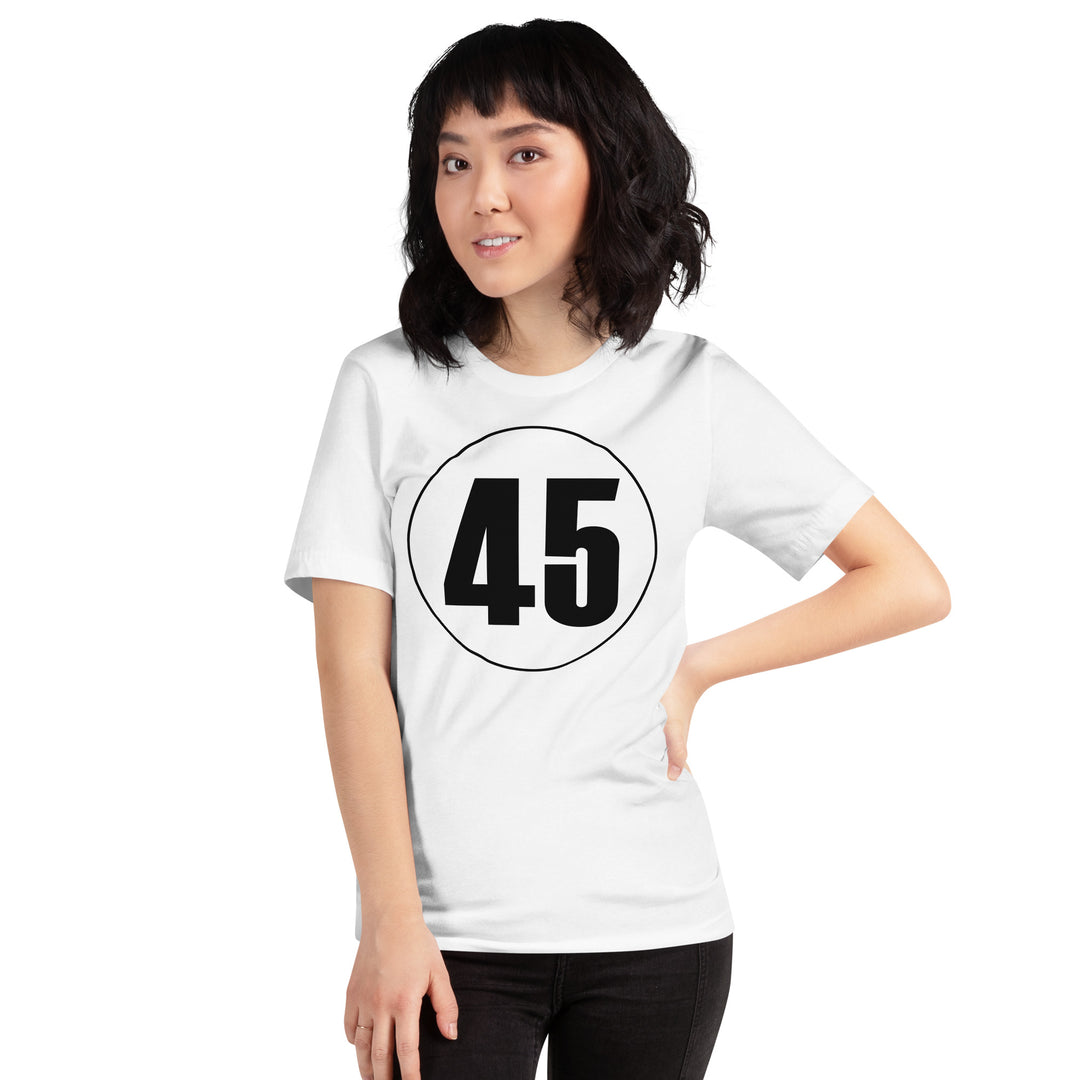 Unisex t-shirt: Black on White 45