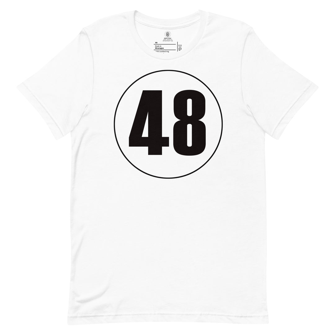 Unisex t-shirt: Black on White 48