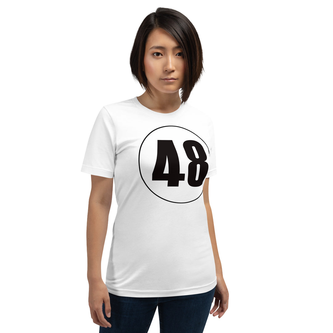 Unisex t-shirt: Black on White 48