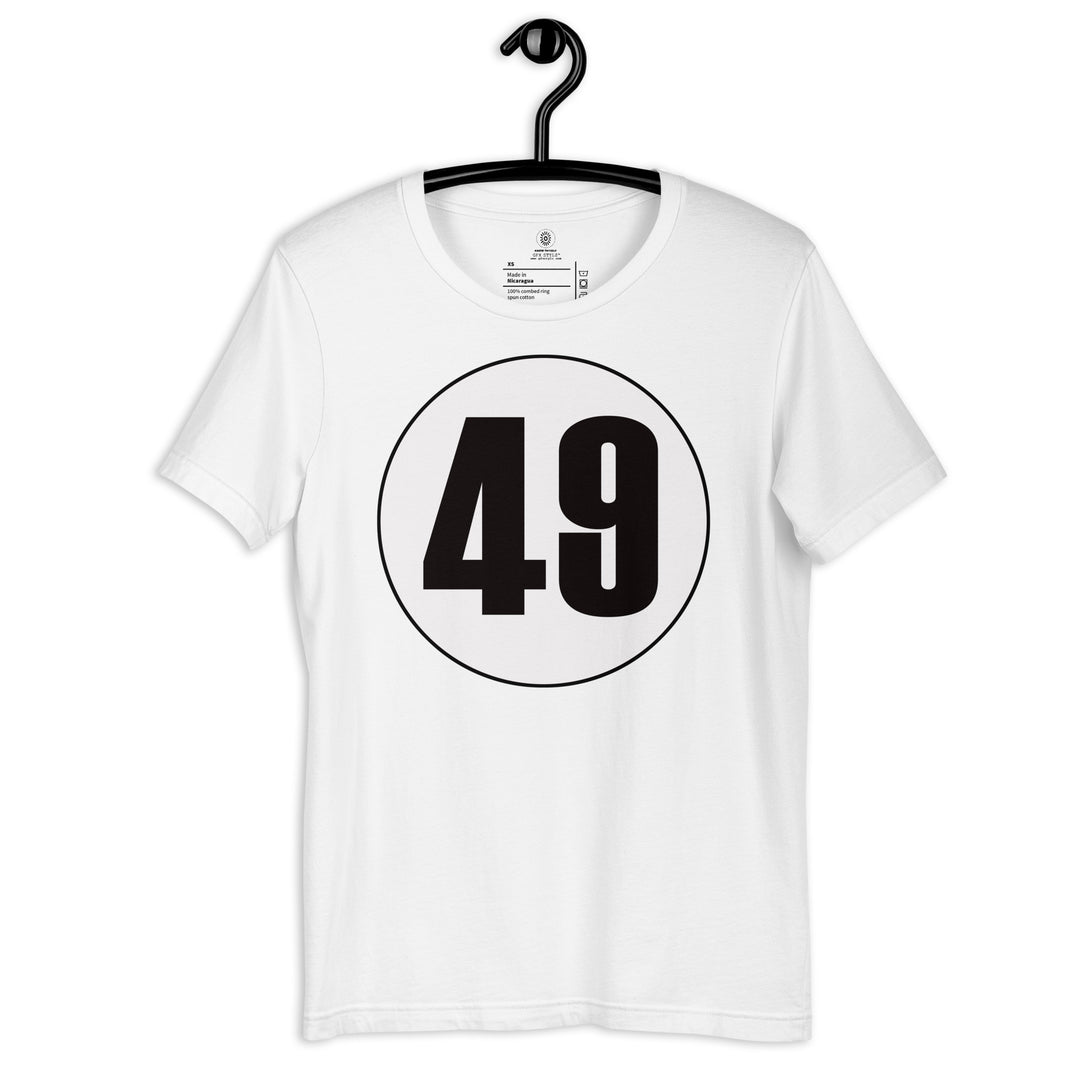 Unisex t-shirt: Black on White 49