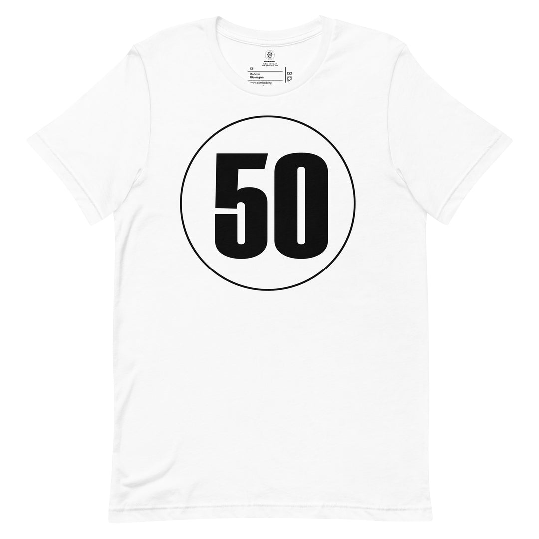 Unisex t-shirt: Black on White 50