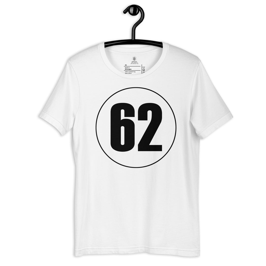 Unisex t-shirt: Black on White 62