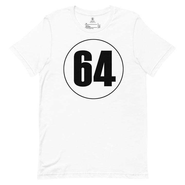 Unisex t-shirt: Black on White 64