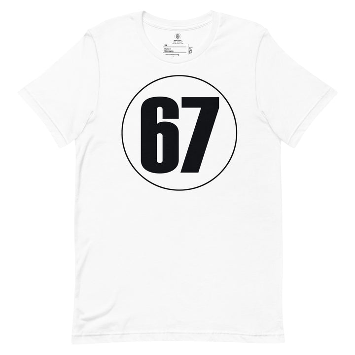 Unisex t-shirt: Black on White 67