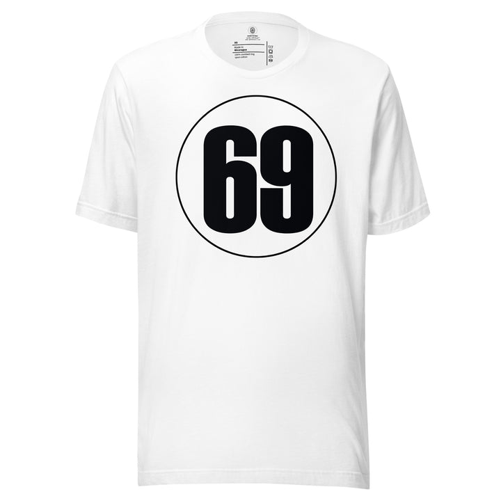 Unisex t-shirt: Black on White 69