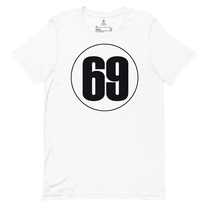 Unisex t-shirt: Black on White 69