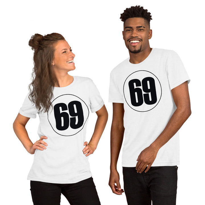 Unisex t-shirt: Black on White 69