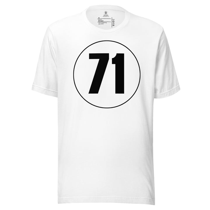 Unisex t-shirt: Black on White 71