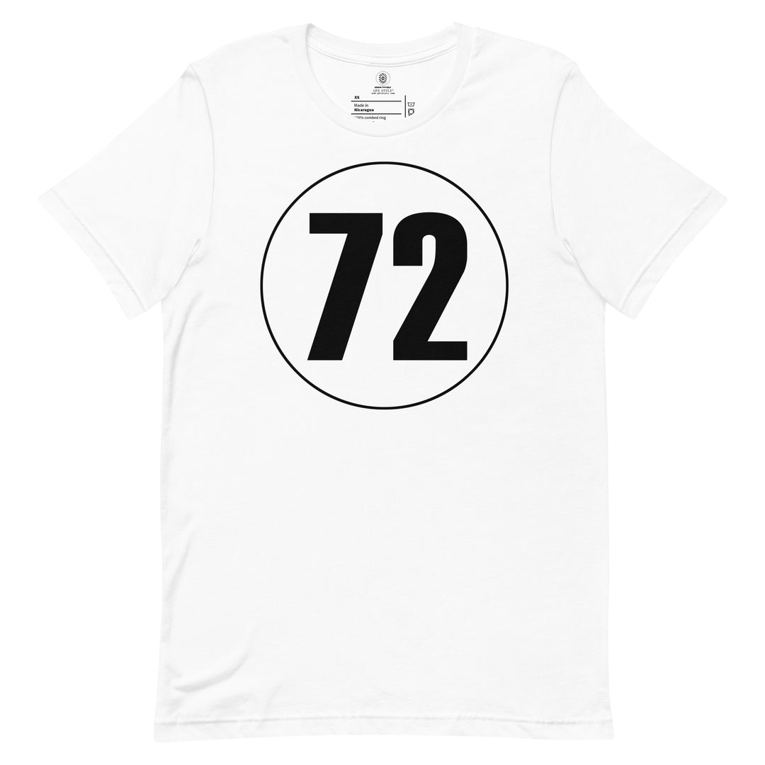 Unisex t-shirt: Black on White 72