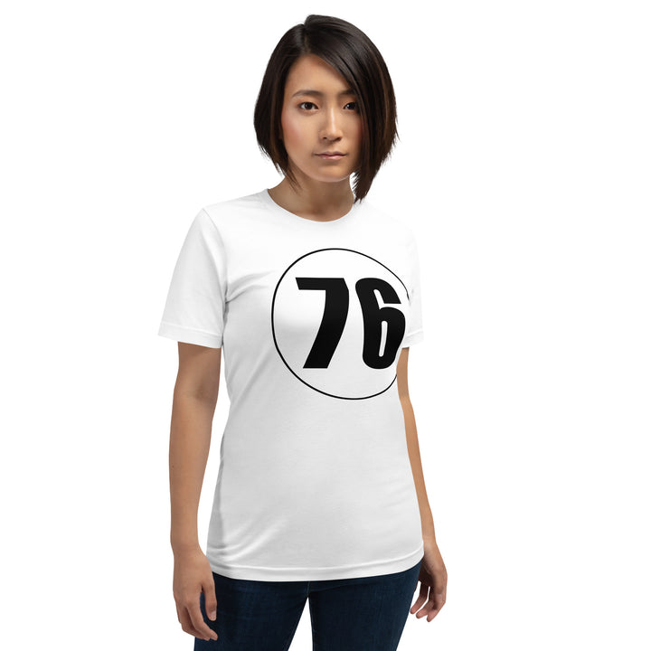 Unisex t-shirt: Black on White 76