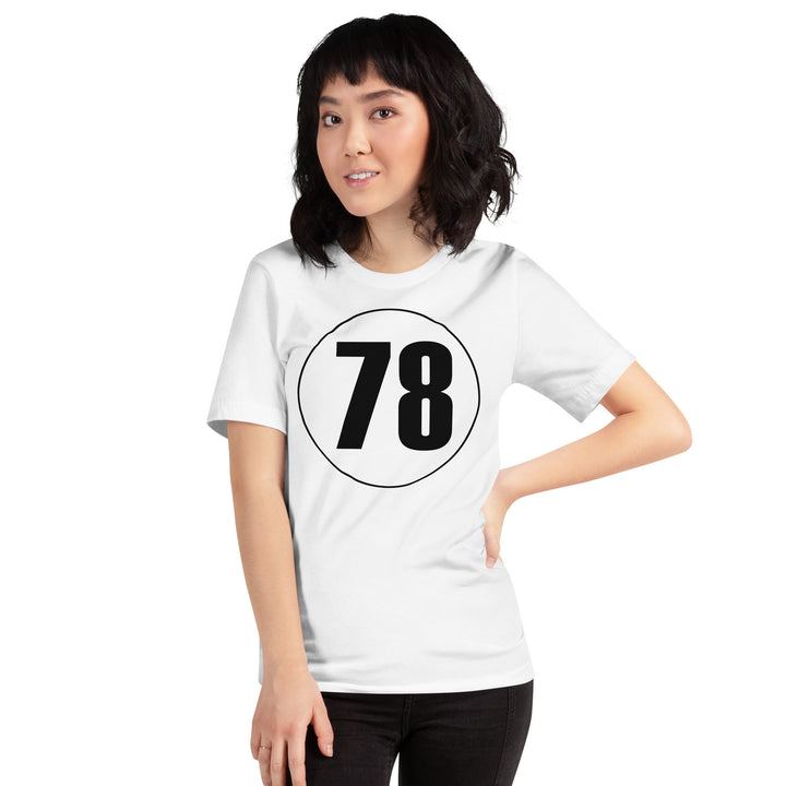 Unisex t-shirt: Black on White 78