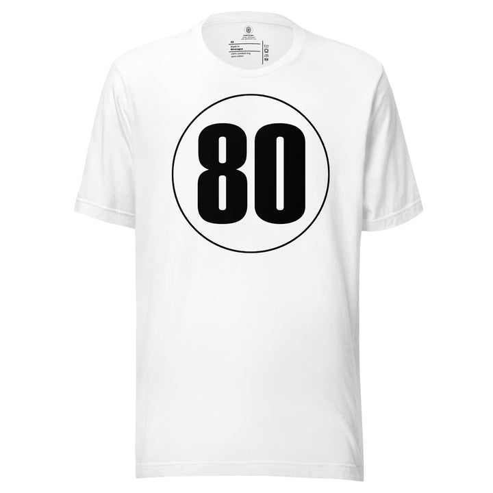 Unisex t-shirt: Black on White 80