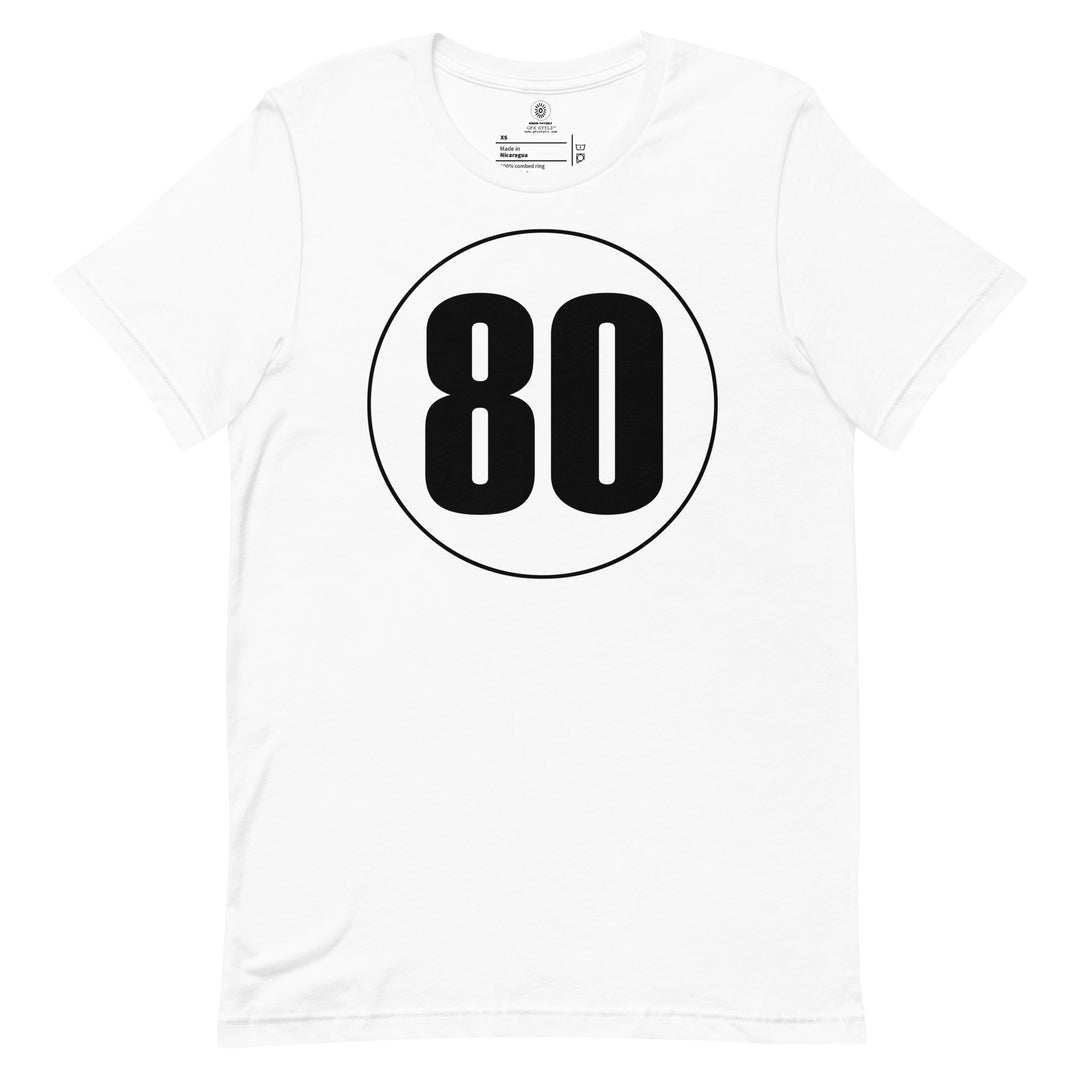 Unisex t-shirt: Black on White 80