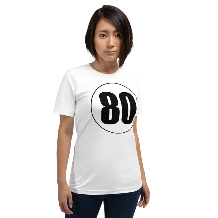 Unisex t-shirt: Black on White 80