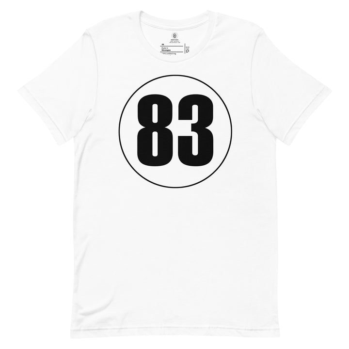 Unisex t-shirt: Black on White 83