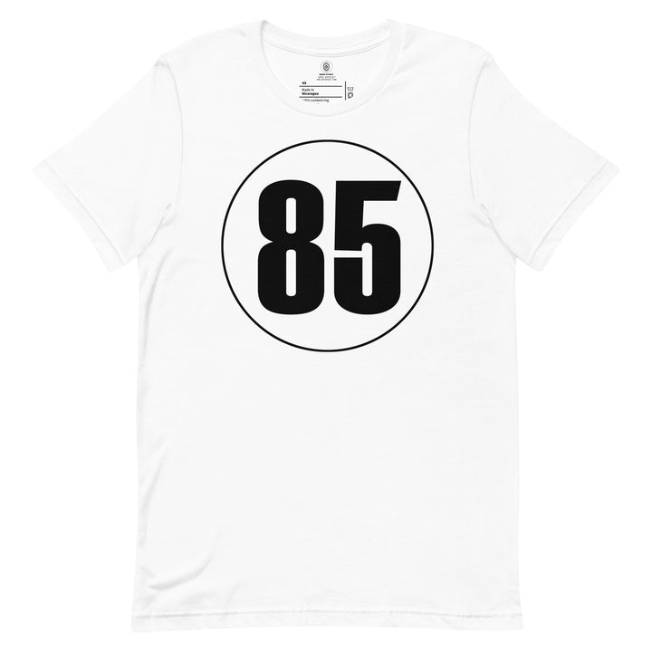 Unisex t-shirt: Black on White 85