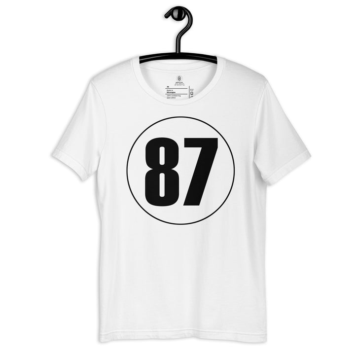 Unisex t-shirt: Black on White 87