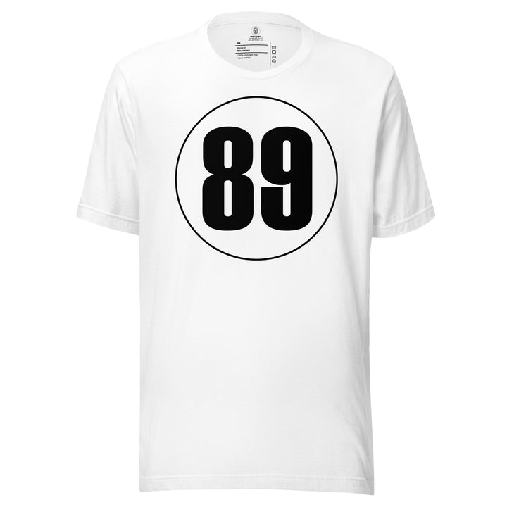 Unisex t-shirt: Black on White 89