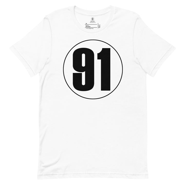 Unisex t-shirt: Black on White 91