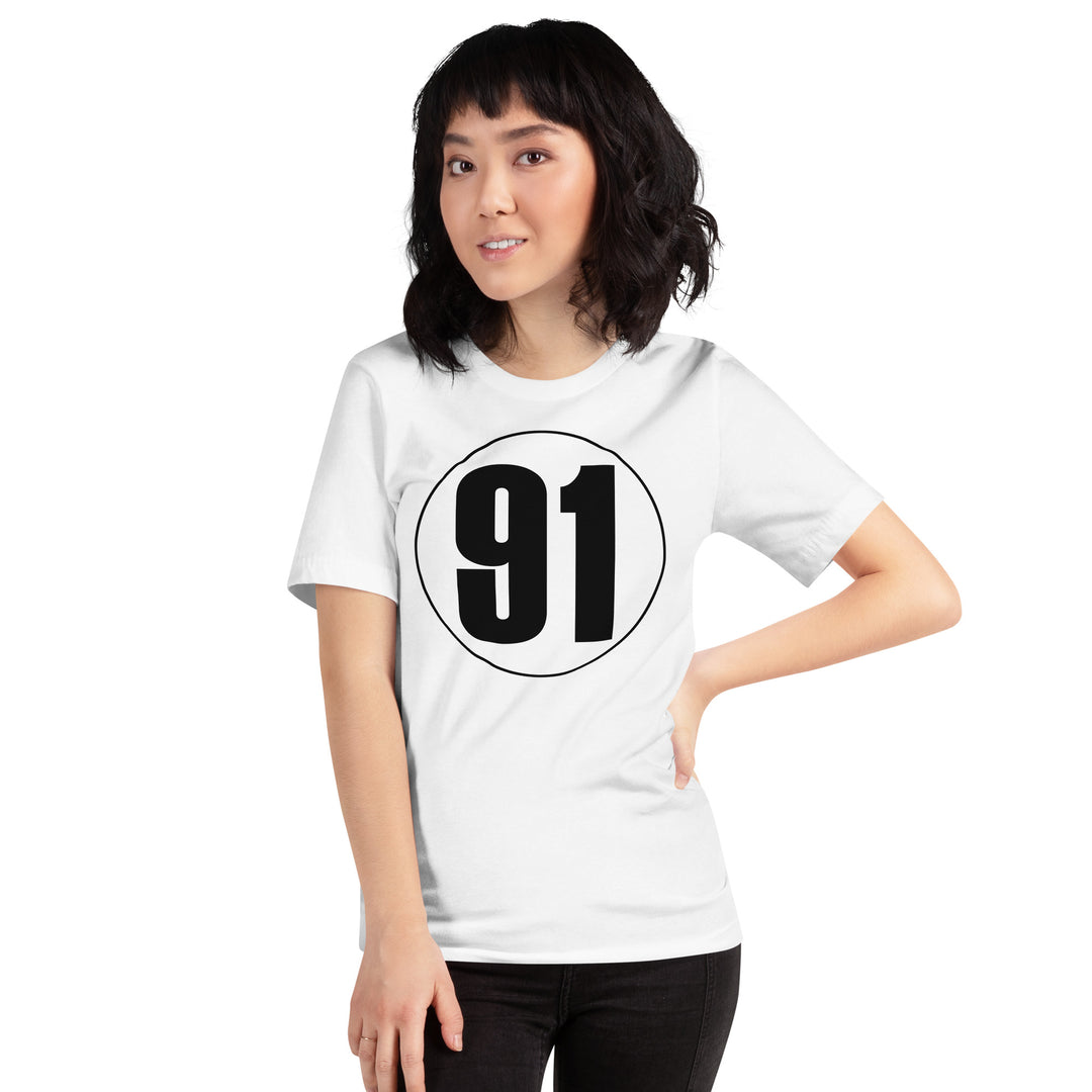 Unisex t-shirt: Black on White 91